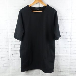 LUMIERE BLACK SHORT SLEEVE ROUND NECK SWEATSHIRT DRESS WITH POCKETS SIZE SMALL